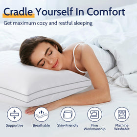 ROUMEA queen pillow set 2 machine-washable for easy maintenance