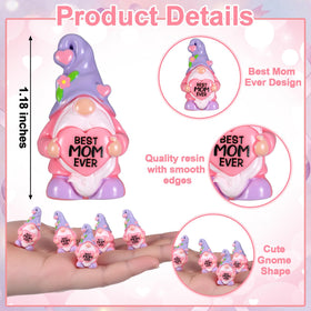 RoundFunny best mom ever gnome figurine detail showcases 3D carving and hearts