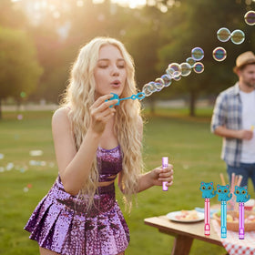 RoundFunny cat theme bubble wands suitable as interactive party props and keepsakes