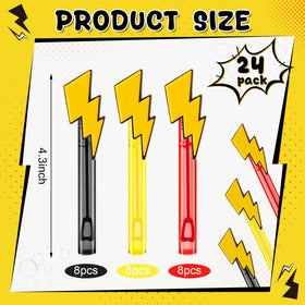 RoundFunny yellow lightning bolt mini bubble wand bright decor for celebrations.