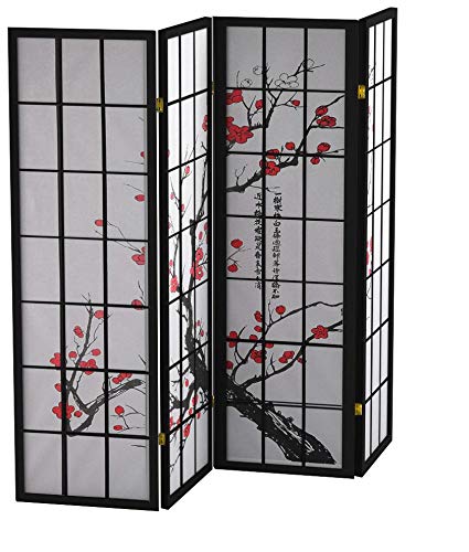 Roundhill Furniture plum blossom panels add decorative accent and space division