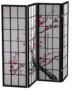 Roundhill Furniture plum blossom panels add decorative accent and space division