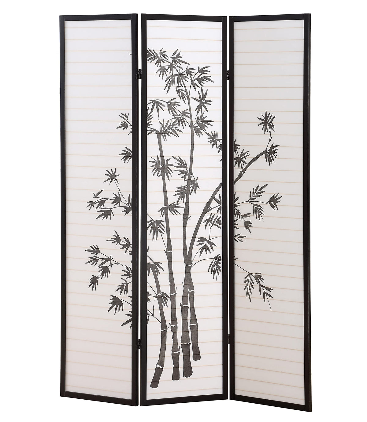 Roundhill shoji screen in black finish complements modern interiors.