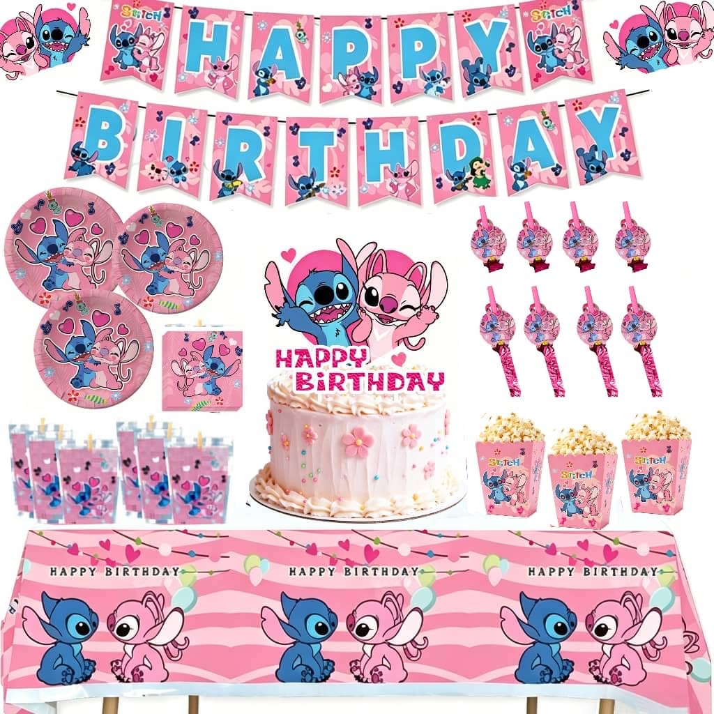 Rovercci Pink Stitch plates 9-inch for festive kids' birthday dining
