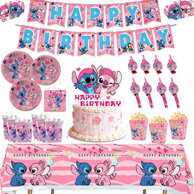 Rovercci Pink Stitch plates 9-inch for festive kids' birthday dining