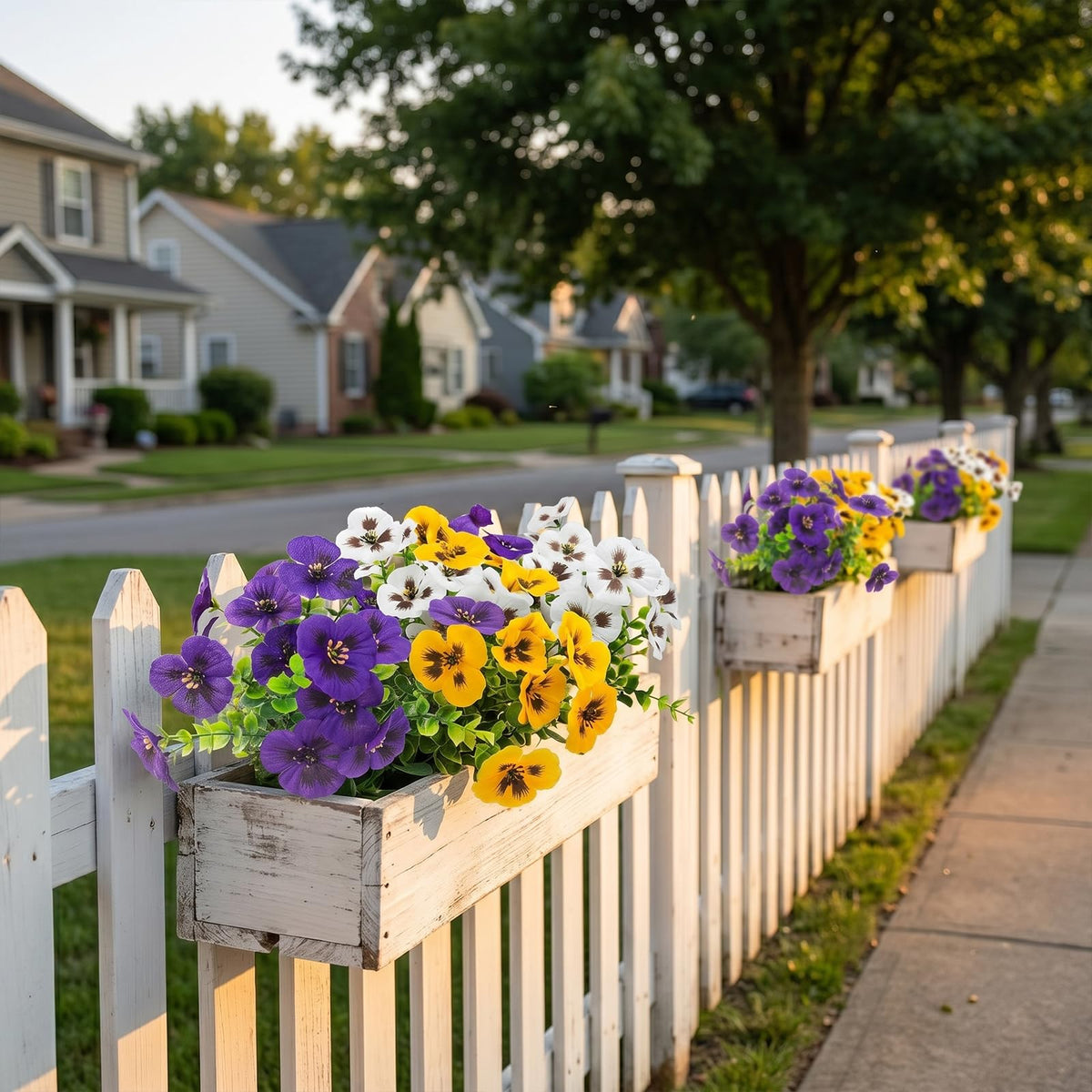 Rowfad multi color pansy bouquets enable creative outdoor arrangements