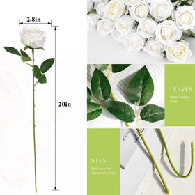 Rowfad lifelike white rose close-up showing delicate petals and realism.