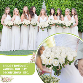 Rowfad white roses for bridal bouquets with timeless beauty and easy maintenance.
