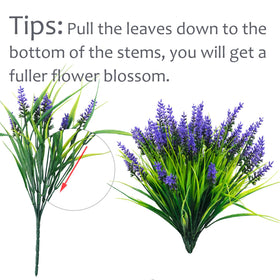 Rowfad UV-resistant lavender stems endure sun and rain for lasting outdoor decor