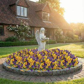 Rowfad pansy patio decor featuring realistic blooms and easy maintenance for outdoor spaces.