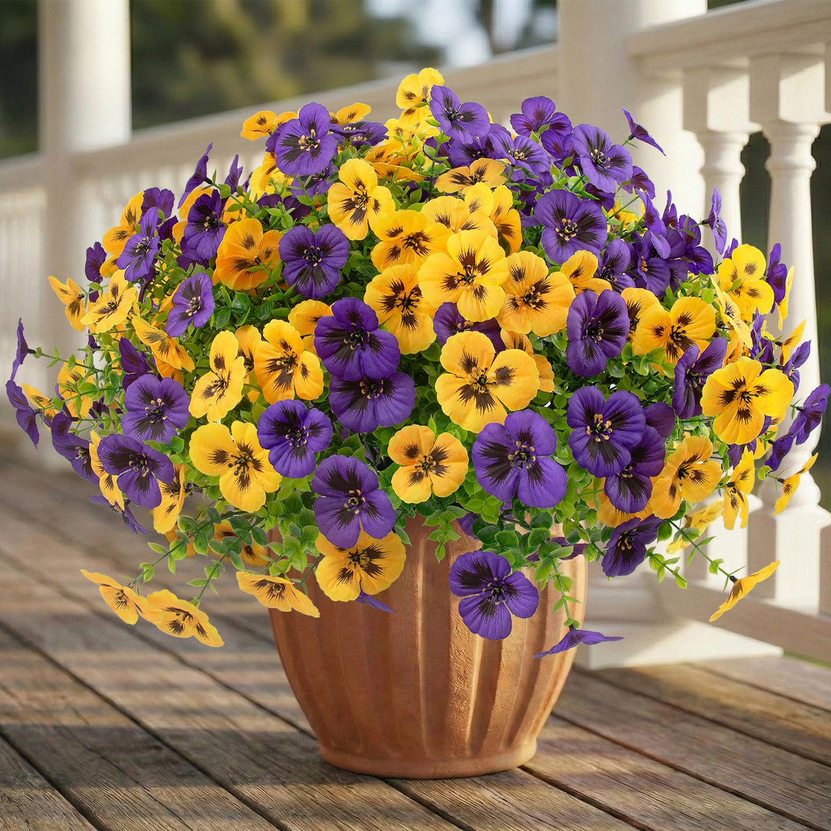 Rowfad uv-resistant pansy blooms stay vibrant under sun and rain