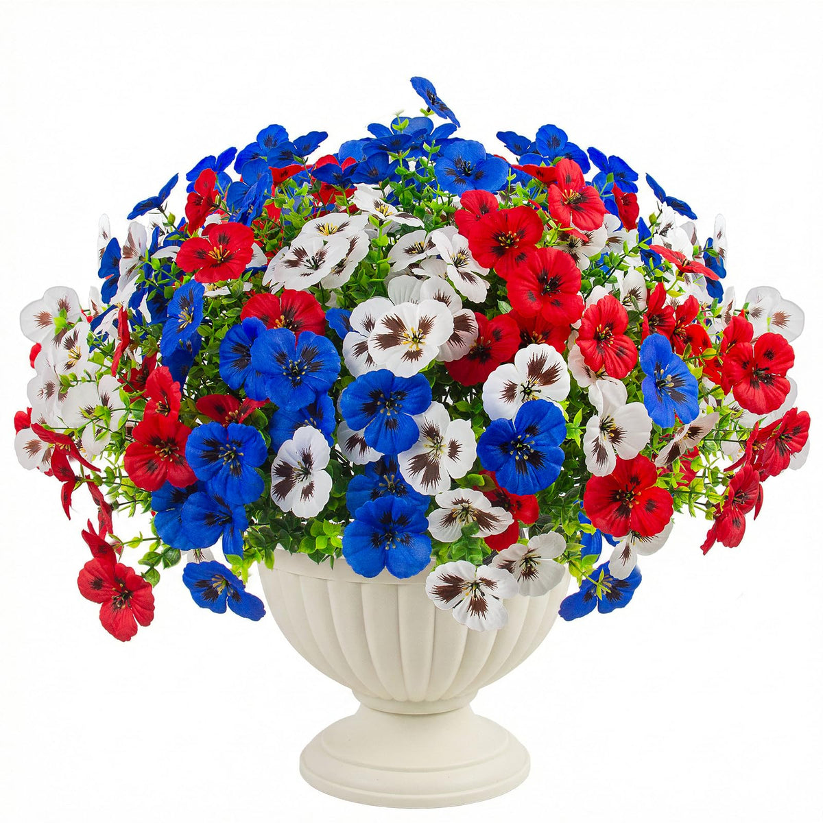 Rowfad pansy multi color bouquet offers versatile styling for porches.