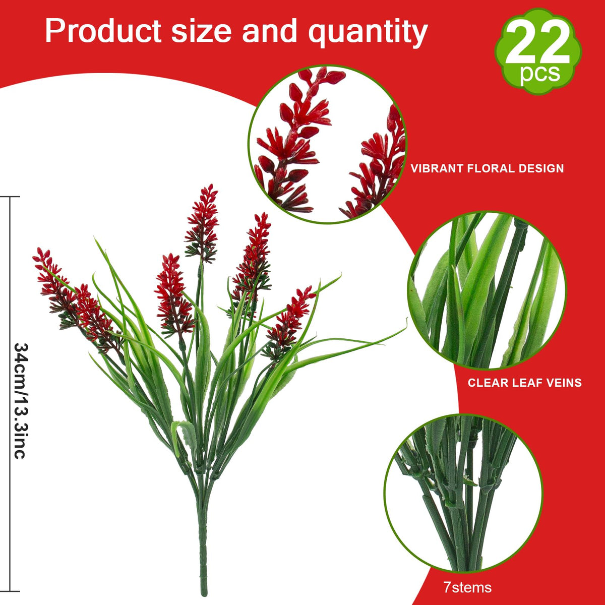 Rowfad red artificial flowers in a window box for curb appeal