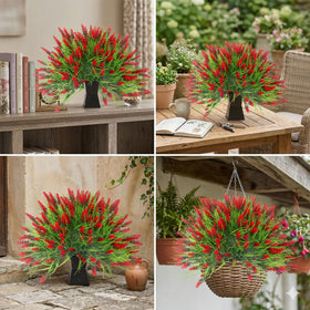 Rowfad red faux blooms showcasing lifelike texture for porch