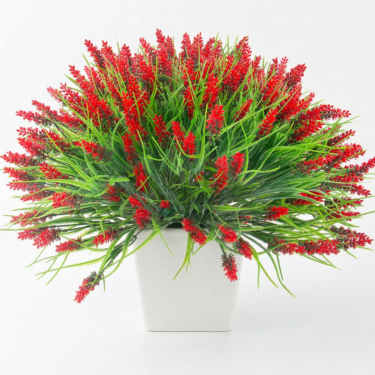 Rowfad 22-piece red flower set arranged for front porch decor