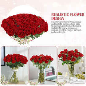 Rowfad red artificial roses offer long-lasting charm for Valentine’s decor.