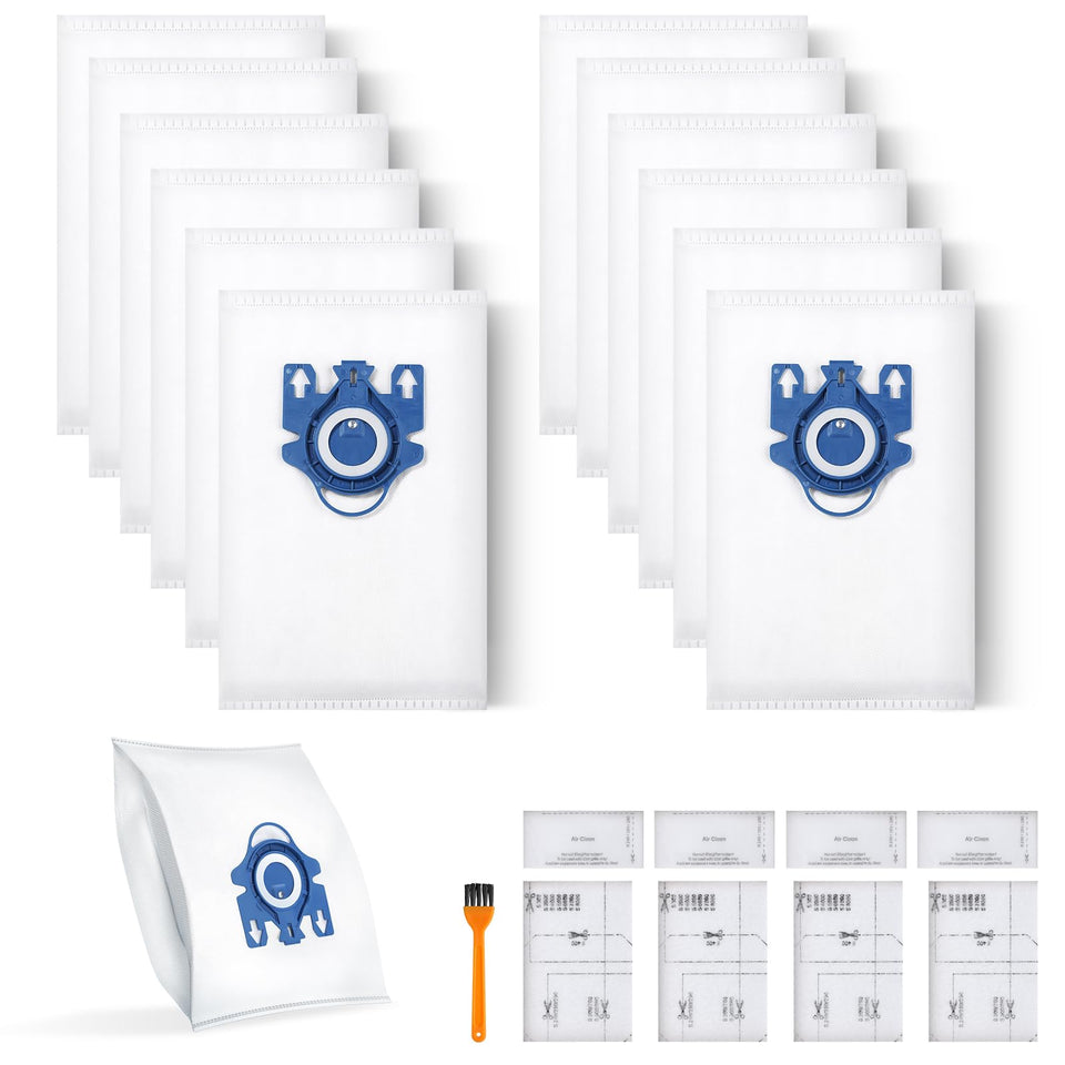 Rowhalf 12-pack 3D dust bags for Miele, easy replacement and filtration.