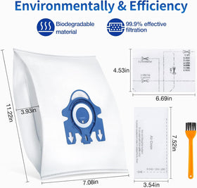 Rowhalf Miele-compatible bags with 5-layer filtration reduce dust escape.