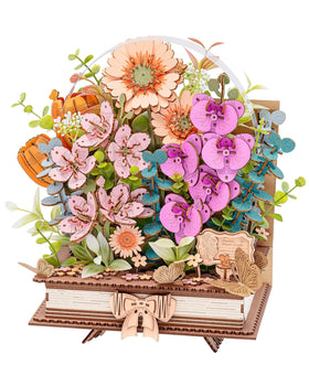 Rowood 3D wooden flower close-up shows petal texture for display