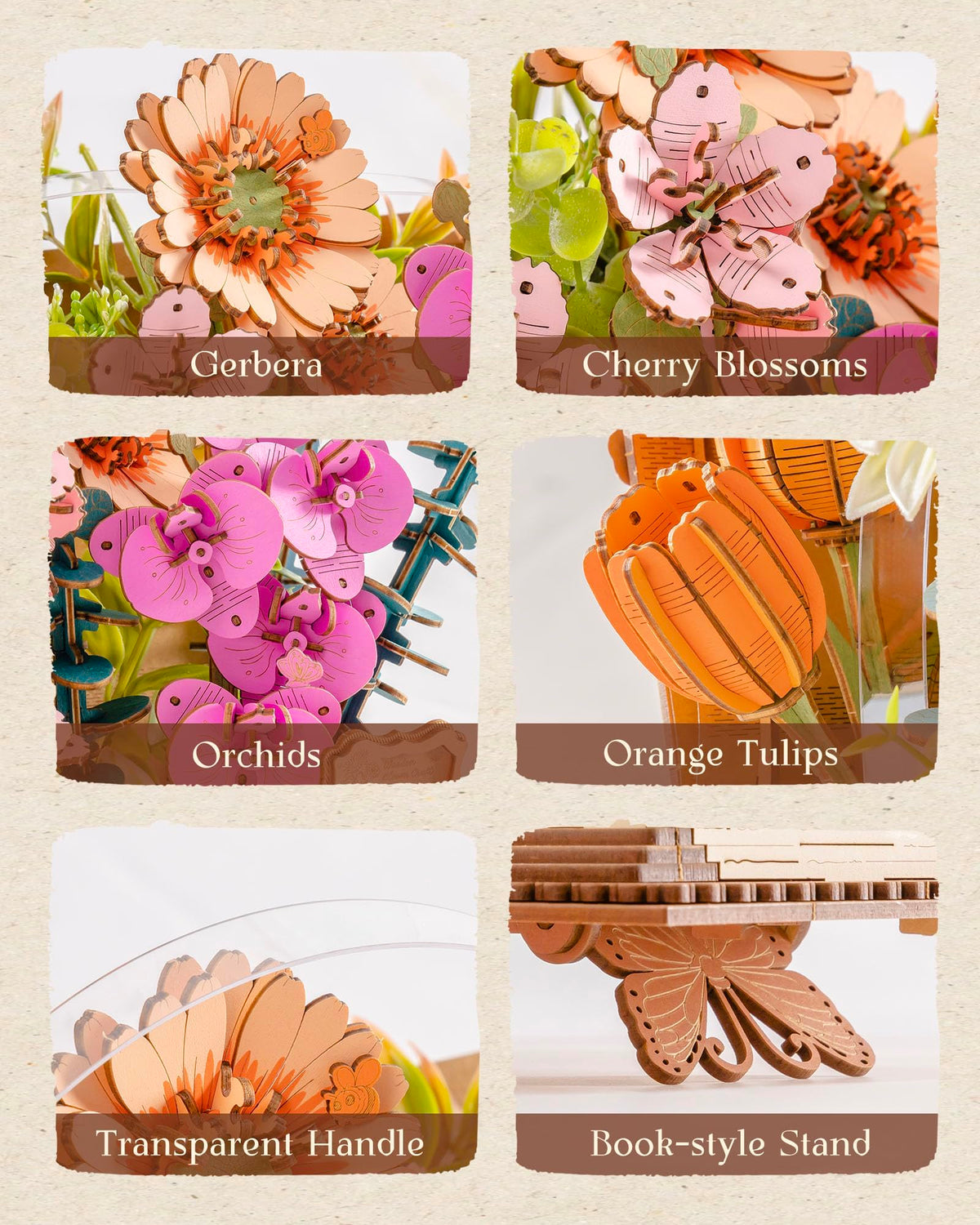 Rowood handcrafted wood flower bouquet showcases a timeless keepsake