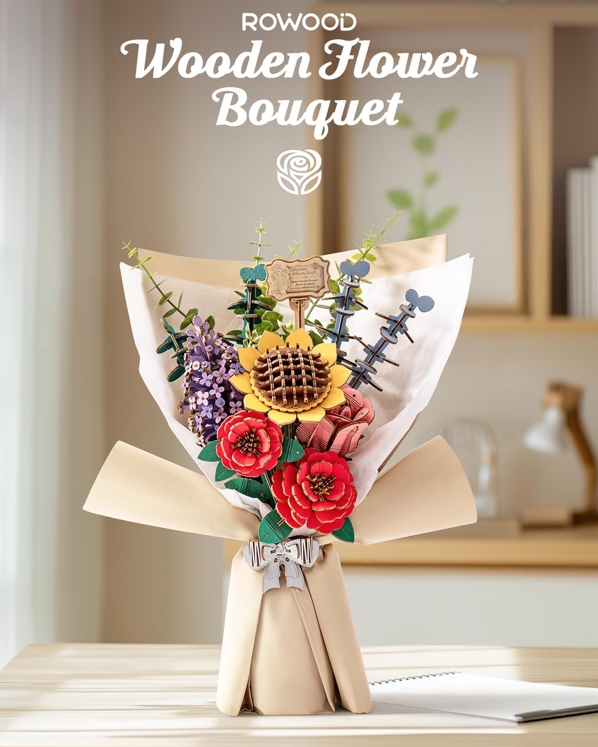 Rowood TW01H durable wooden pieces ensure secure, lasting display.
