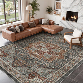Roxstand 8x10 area rug top view defining a living space.