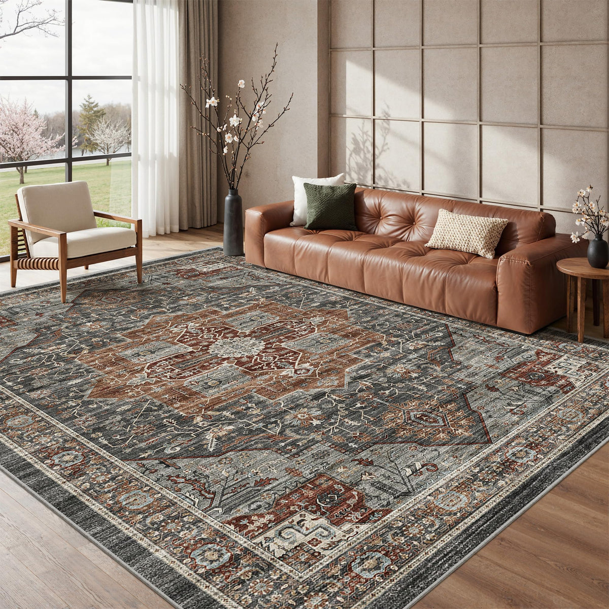 Roxstand machine-washable rug enables easy refreshes with cold water.