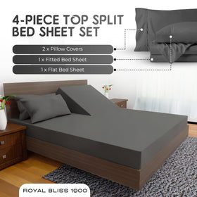 Royal Bliss 1900 dark gray set adds subtle bedroom elegance.