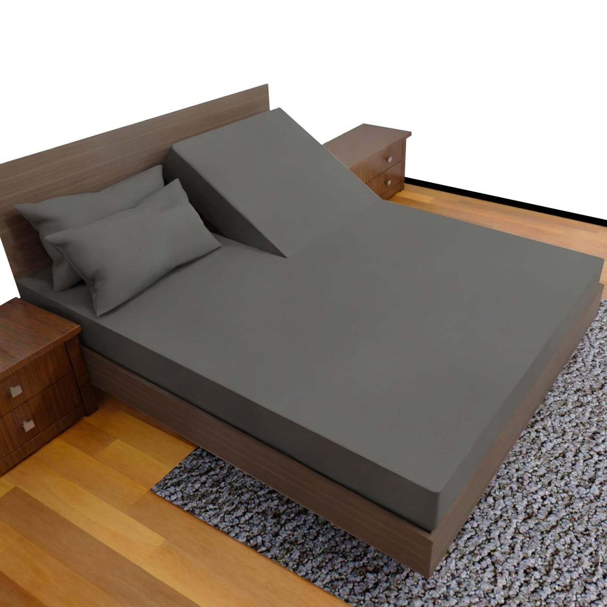 Royal Bliss 1900 top split king fitted sheet with secure elastic for adjustable beds.