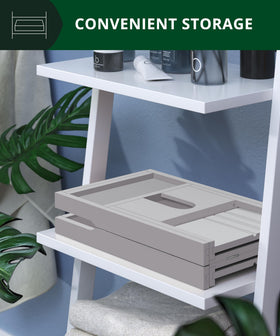Royal Craft Wood tray's phone/tablet slot keeps devices within reach