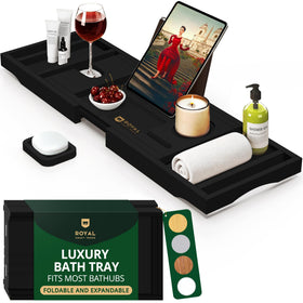 ROYAL CRAFT WOOD premium bath tray extended to fit larger tubs for two bathers