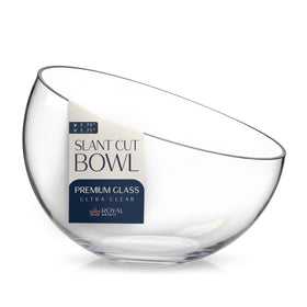 Royal Imports clear glass slant-cut bubble bowl as an elegant centerpiece for buffets