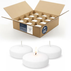 Royal Imports 3in white floating candle in water display for elegant centerpieces.