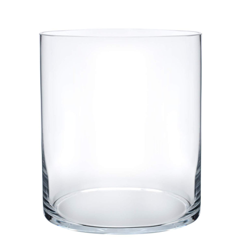 Royal Imports Flower Glass Vase cylinder 8in ideal centerpiece for dining tables.