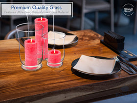 Royal Imports hurricane pillar candle holder, 8-inch, clear glass, elegant home display.