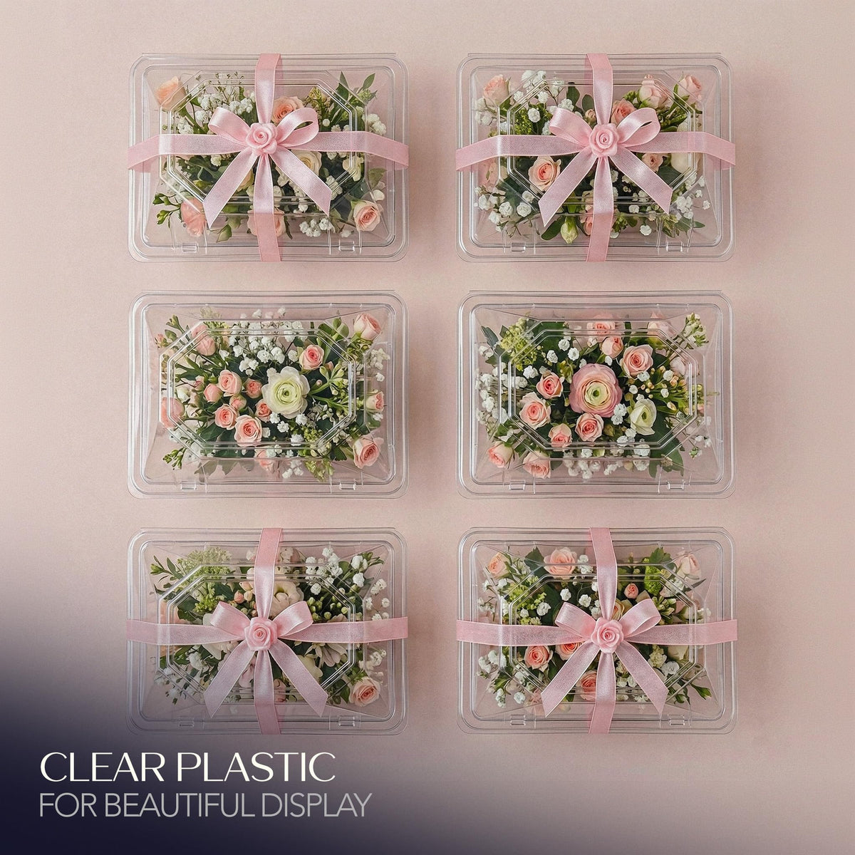 Royal Imports orchid box with lid, clear packaging ideal for wedding decor