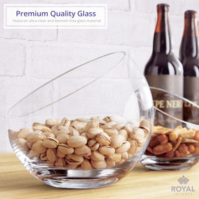 Royal Imports slant-cut bowl adds drama to weddings and events as a centerpiece
