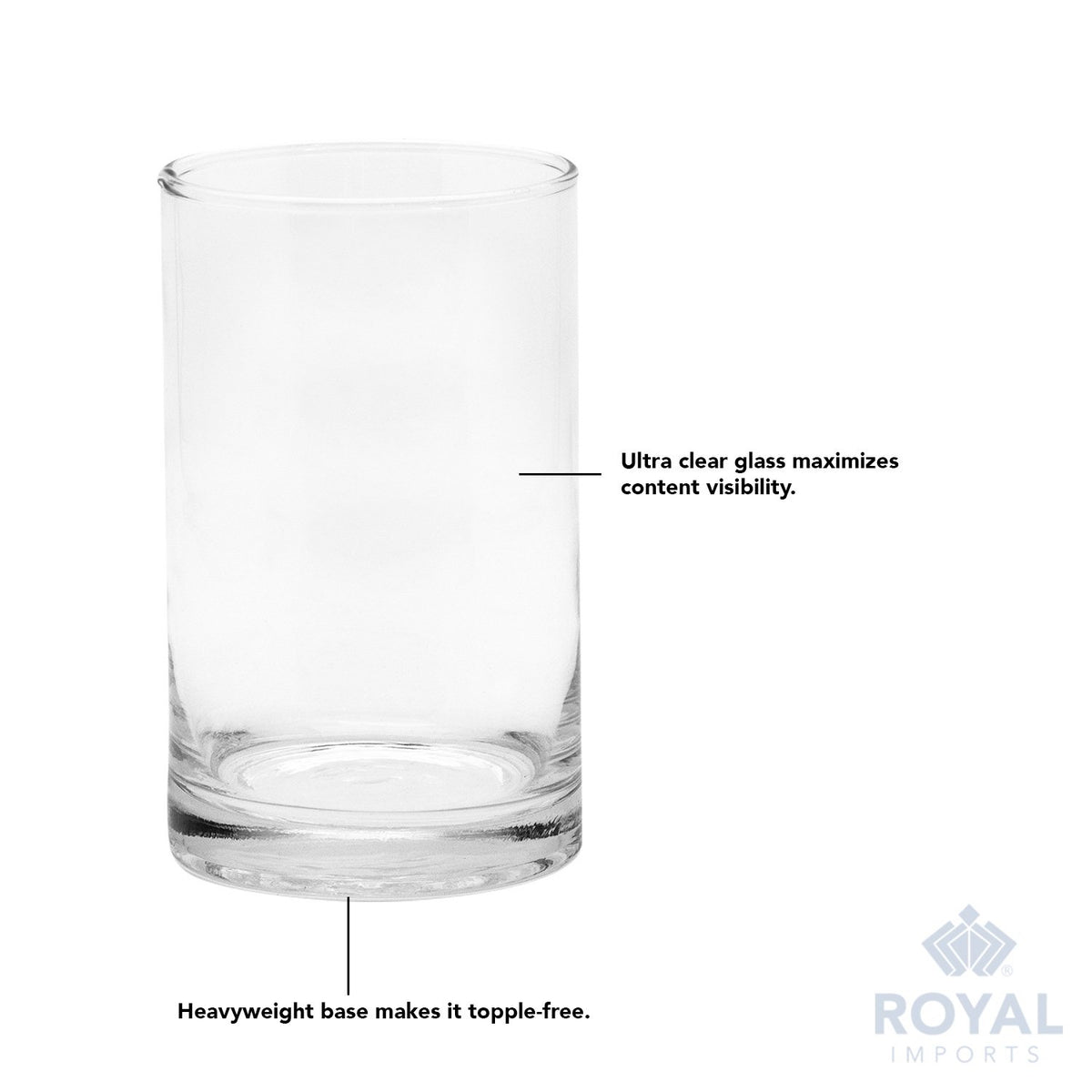Royal Imports vase for floating candles showcasing a bright, clean glow.