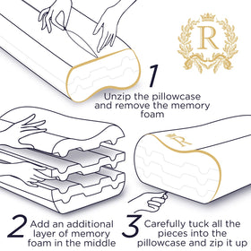 Royal Therapy adjustable pillow setup adapts to different sleepers and positions.