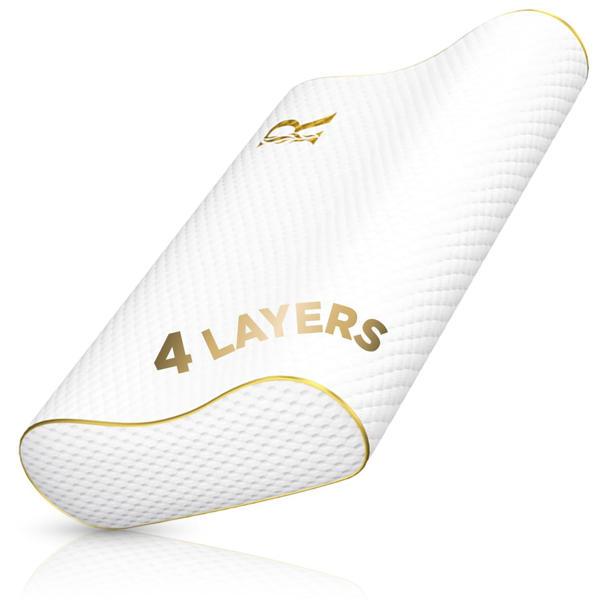Royal Therapy memory foam pillow with four-layer queen design provides even neck and head support.
