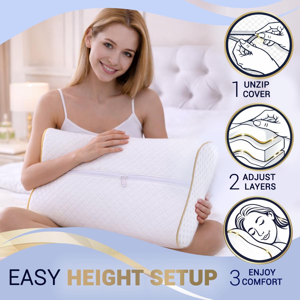 Royal Therapy neck-support memory foam relieves tension with gentle rebound.