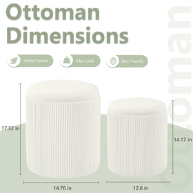 Royal Windsor small round storage ottoman with compact top, ideal for small spaces