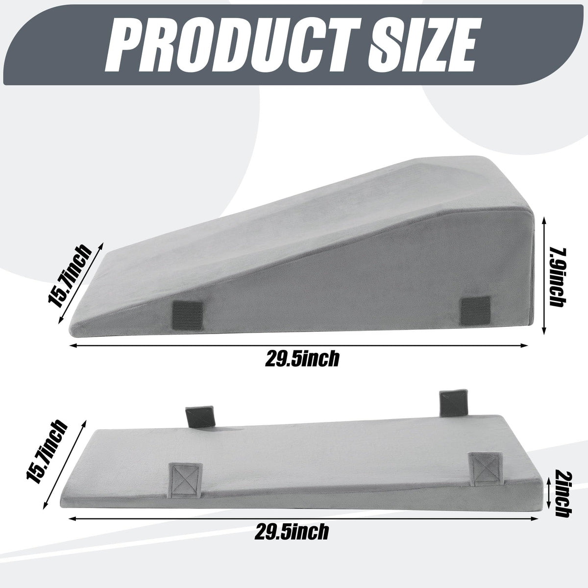 Two-pillows setup enabling stable leg elevation for comfort