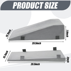 Two-pillows setup enabling stable leg elevation for comfort