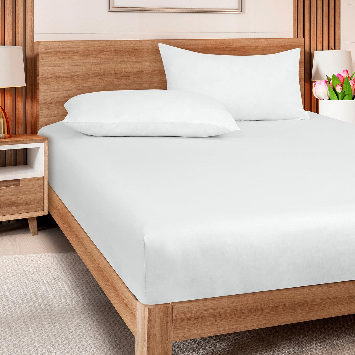 Royale Linens 300TC sheet white easy-care design stays fresh after multiple washes.