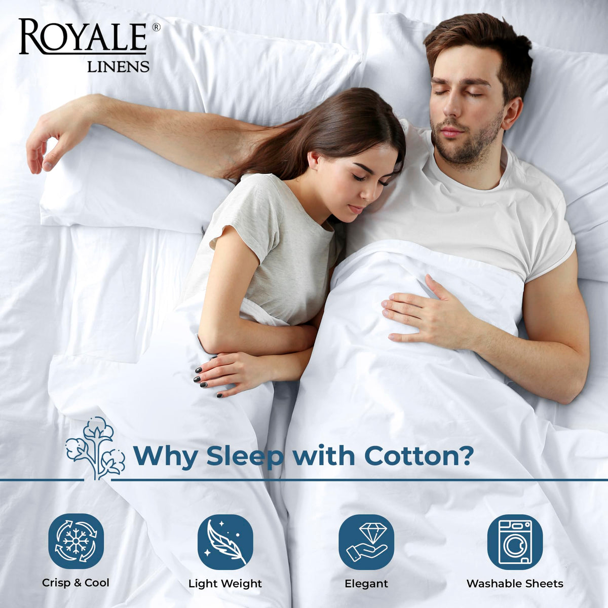 Royale Linens flat sheet with 4-inch Z-Hem piping detail