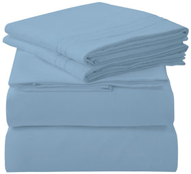 ROYALE LINENS 4pc queen sheets set on bed showing hotel luxury style