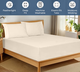 Royale Linens fitted sheet with all-round elastic for a secure mattress wrap.