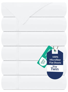 Royale Linens bulk flat sheet set six-pack packaging for hotel-style bedding