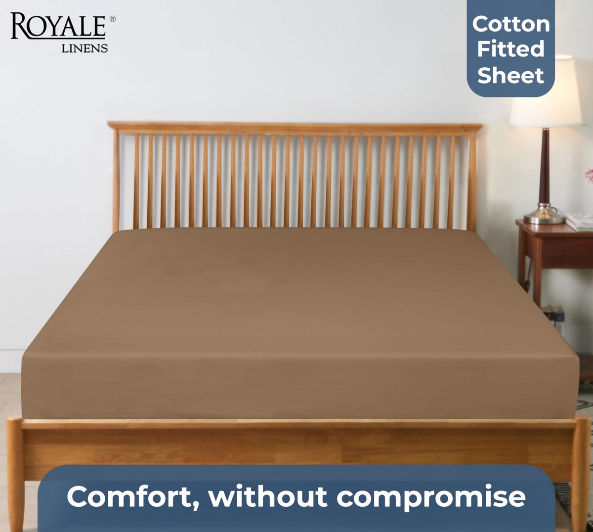 Royale Linens care label highlights machine-wash friendly ease for busy households.